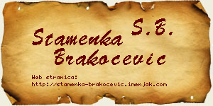 Stamenka Brakočević vizit kartica